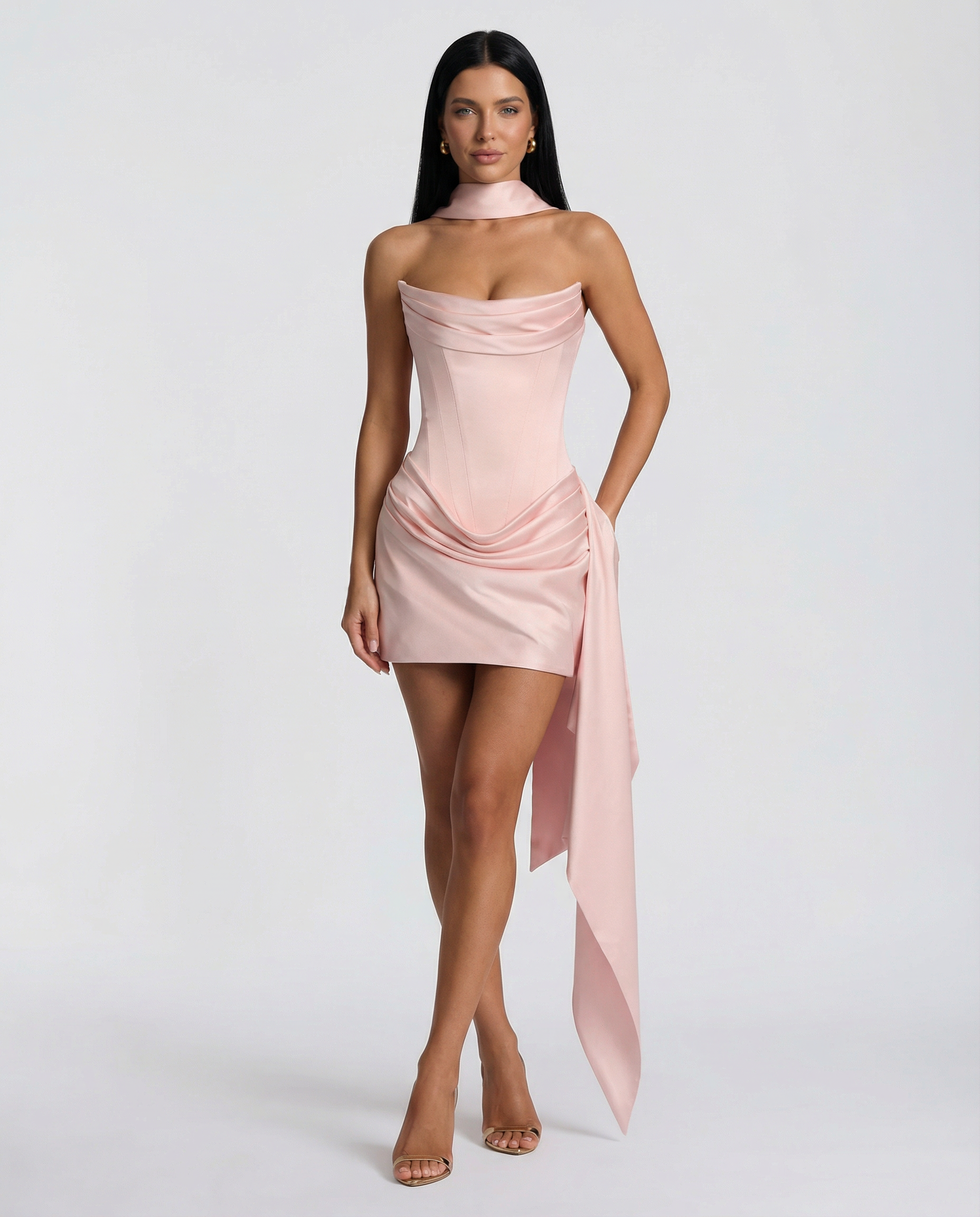 Lorraine | Women's Draped Sleeveless Corset Mini Dress