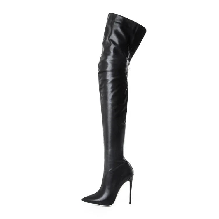 Luna | Women’s Pointed Toe Back Zip Knee Boots