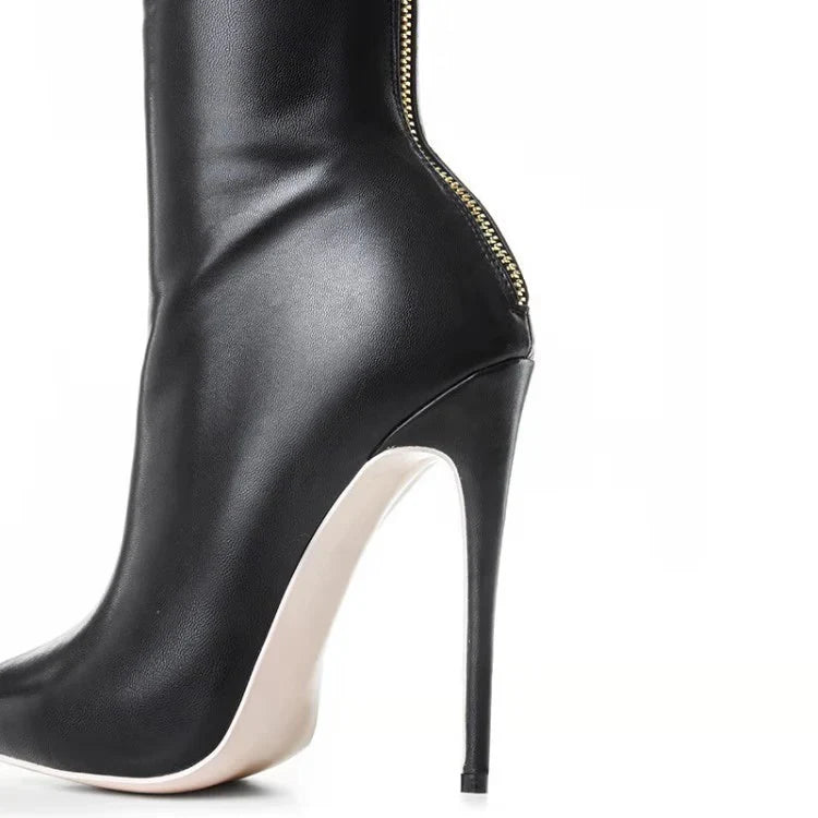 Luna | Women’s Pointed Toe Back Zip Knee Boots