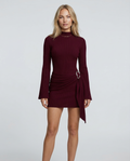 Mackenzie | Women's High Neck Long Sleeve Mini Dress