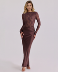 Maeve | Women's Draped Bodycon Round Neck Wedding Guest Dress