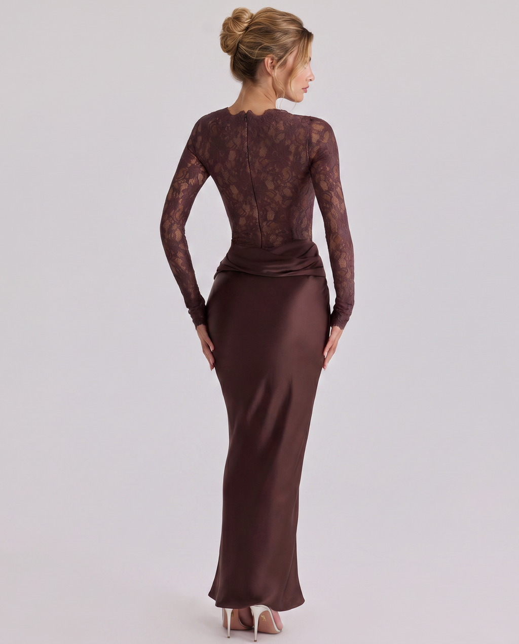 Maeve | Women's Draped Bodycon Round Neck Wedding Guest Dress
