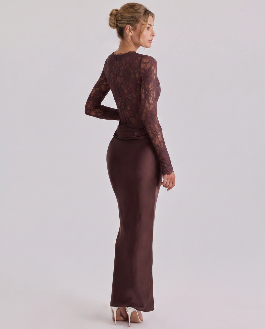Maeve | Women's Draped Bodycon Round Neck Wedding Guest Dress