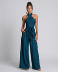 Magnolia | Women's Cross Halter Neck Sleeveless Wide Leg Jumpsuit