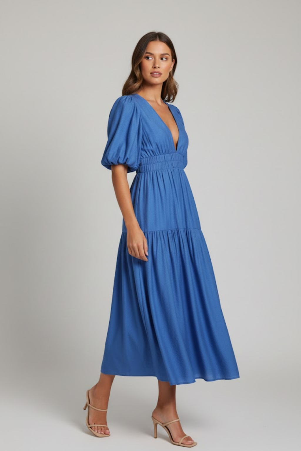 Malika | Women's Puff Sleeve A Line Wedding Guest Dress