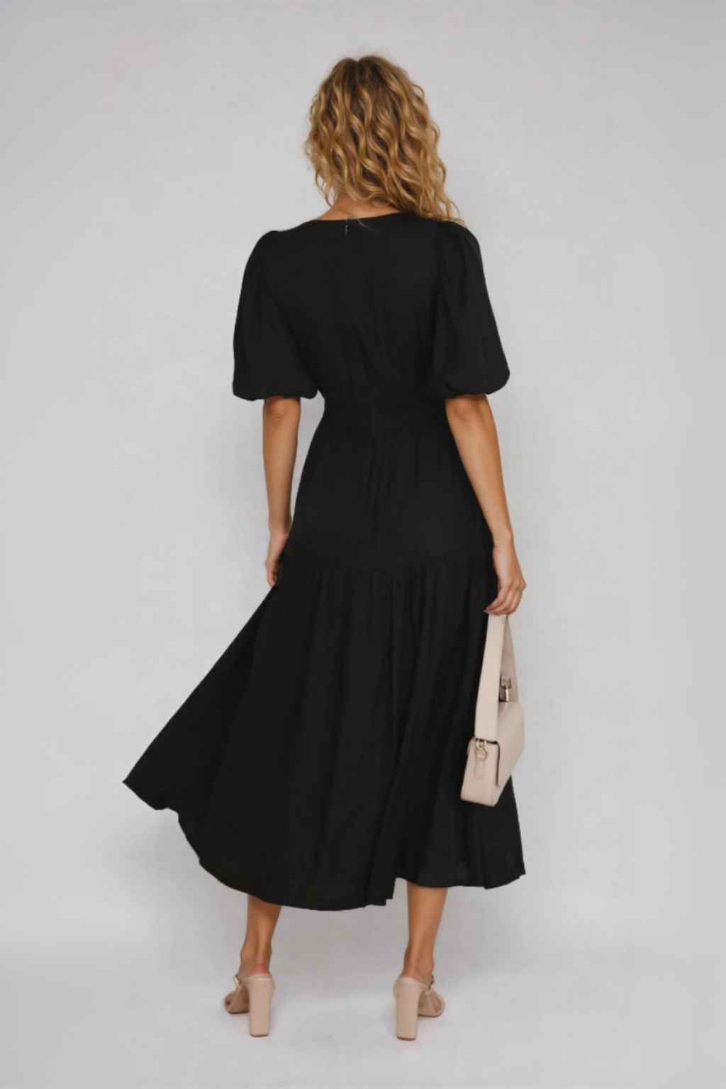 Malika | Women's Puff Sleeve A Line Wedding Guest Dress