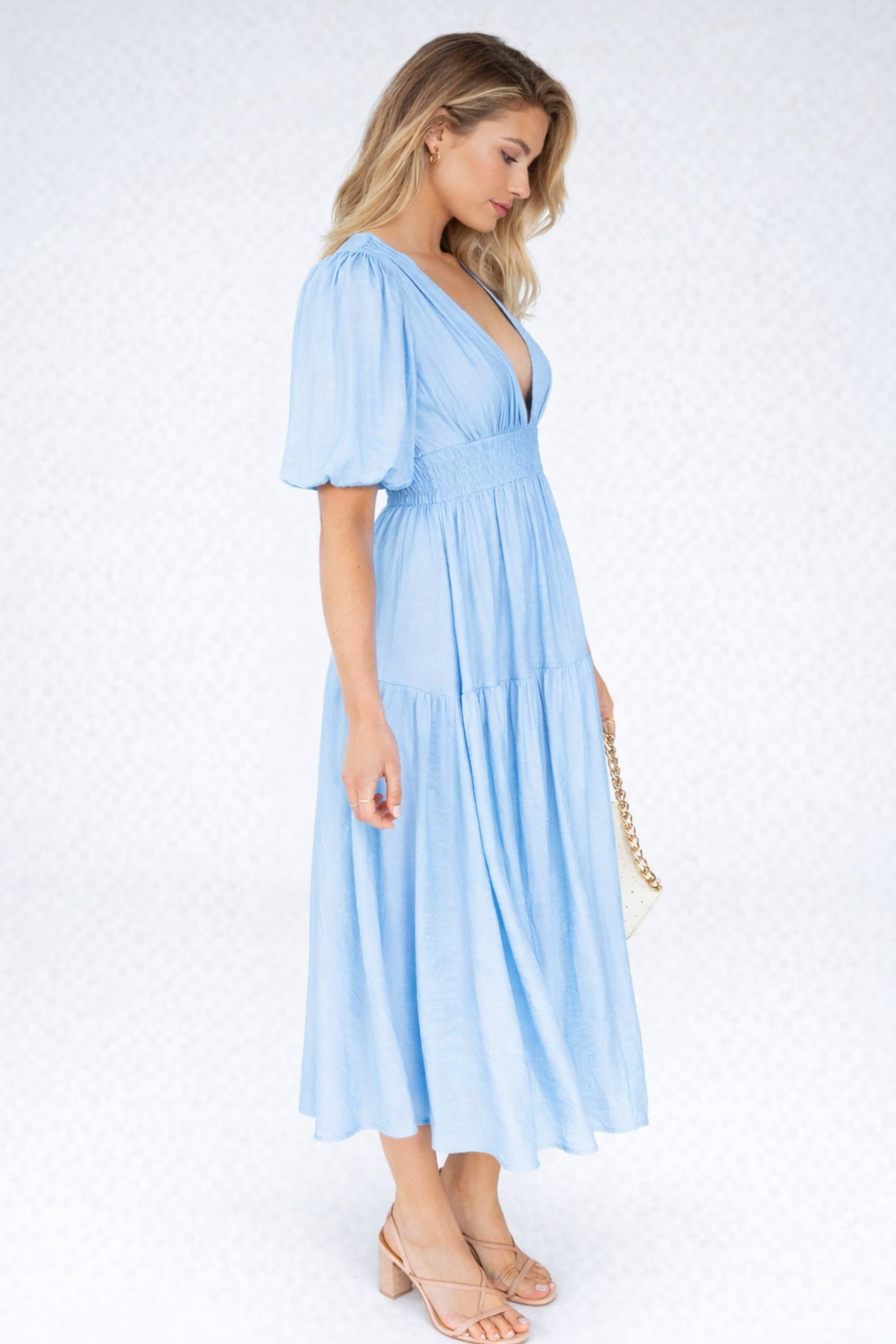 Malika | Women's Puff Sleeve A Line Wedding Guest Dress