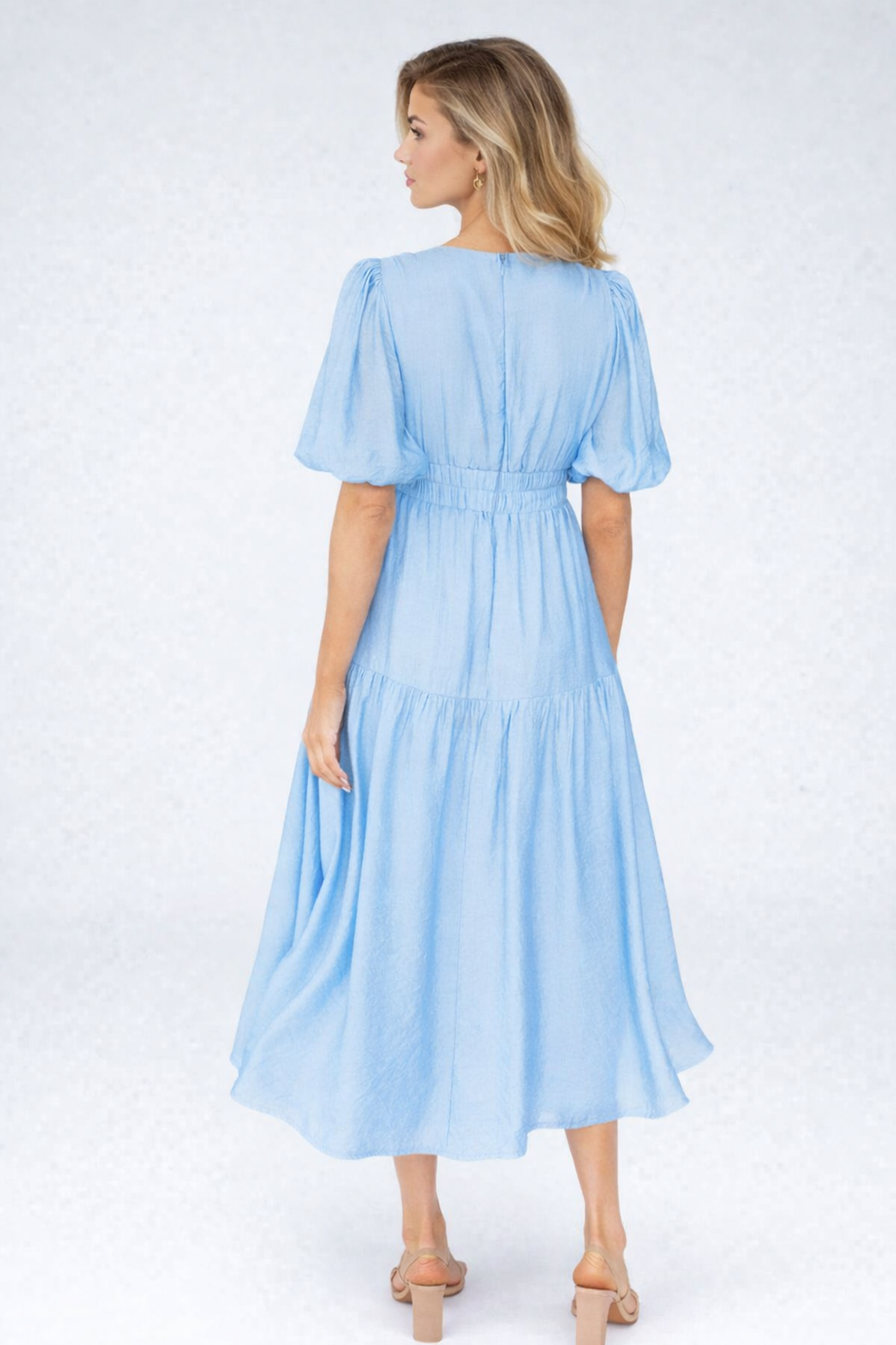 Malika | Women's Puff Sleeve A Line Wedding Guest Dress