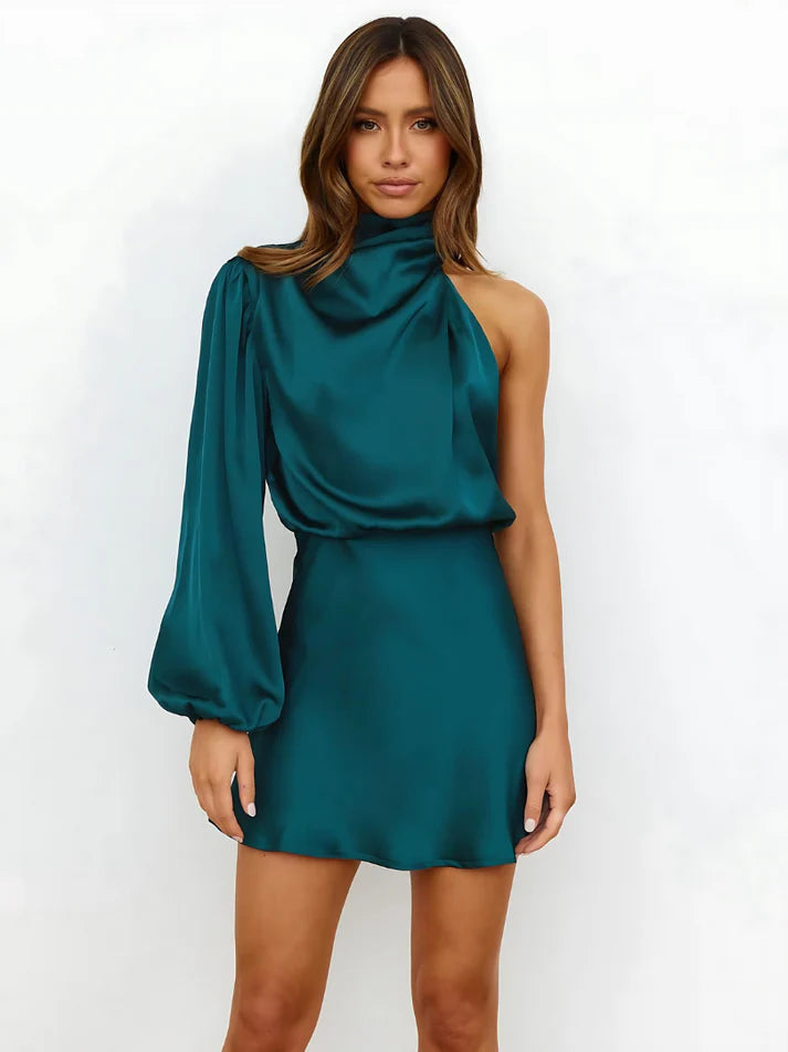 Margaret | Women’s One Shoulder Asymmetrical Mini Dress