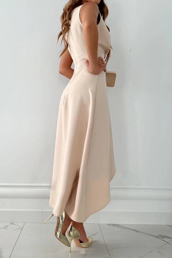 Marie | Women’s V Neck Sleeveless Wedding Guest Dress