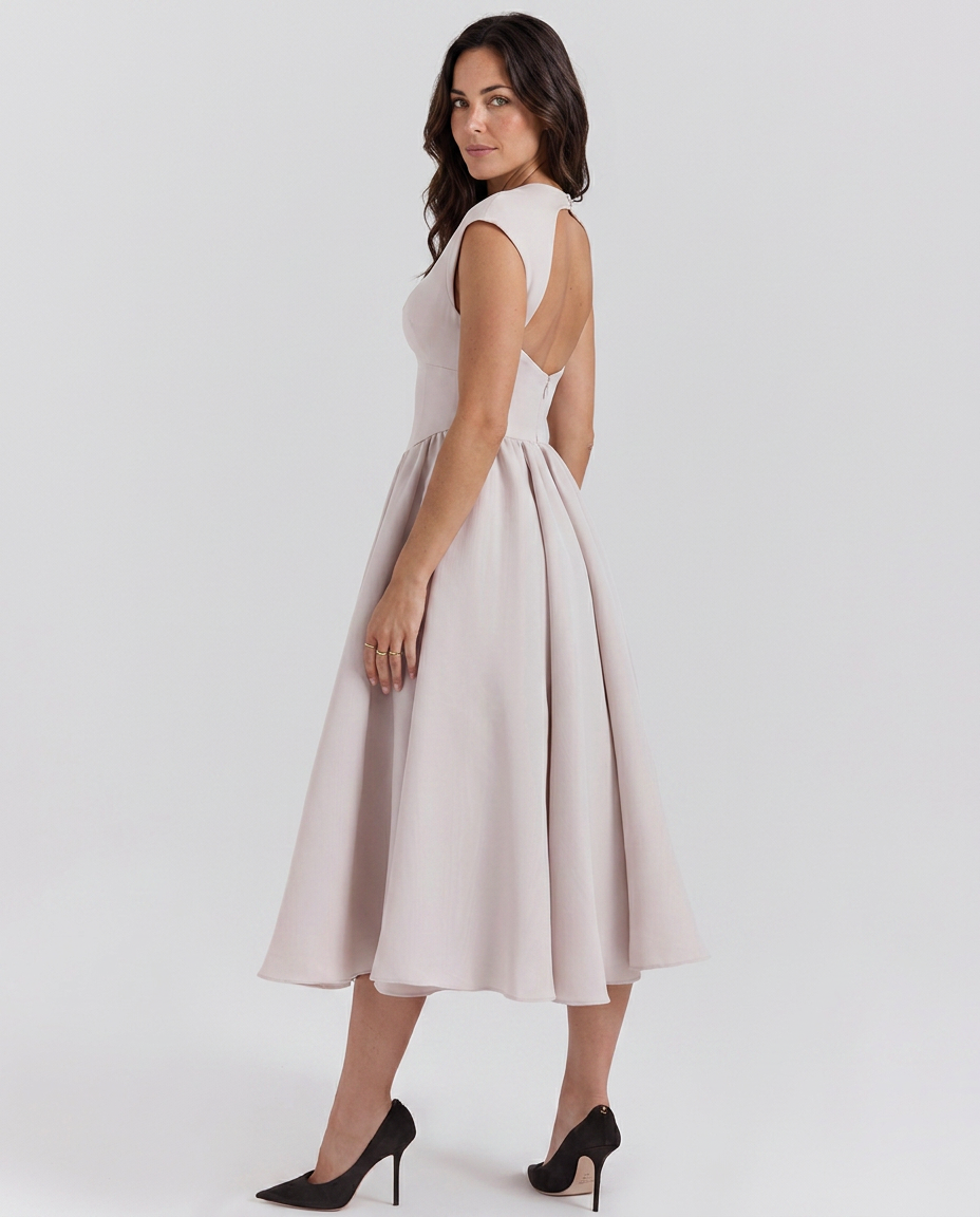 Mariela | Women's Boat Neck Sleeveless Wedding Guest Dress
