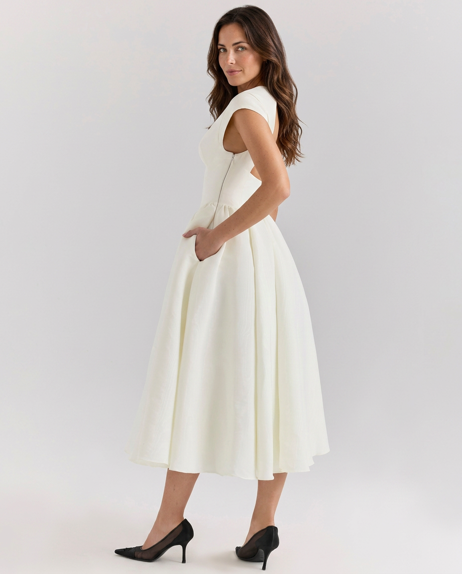 Mariela | Women's Boat Neck Sleeveless Wedding Guest Dress