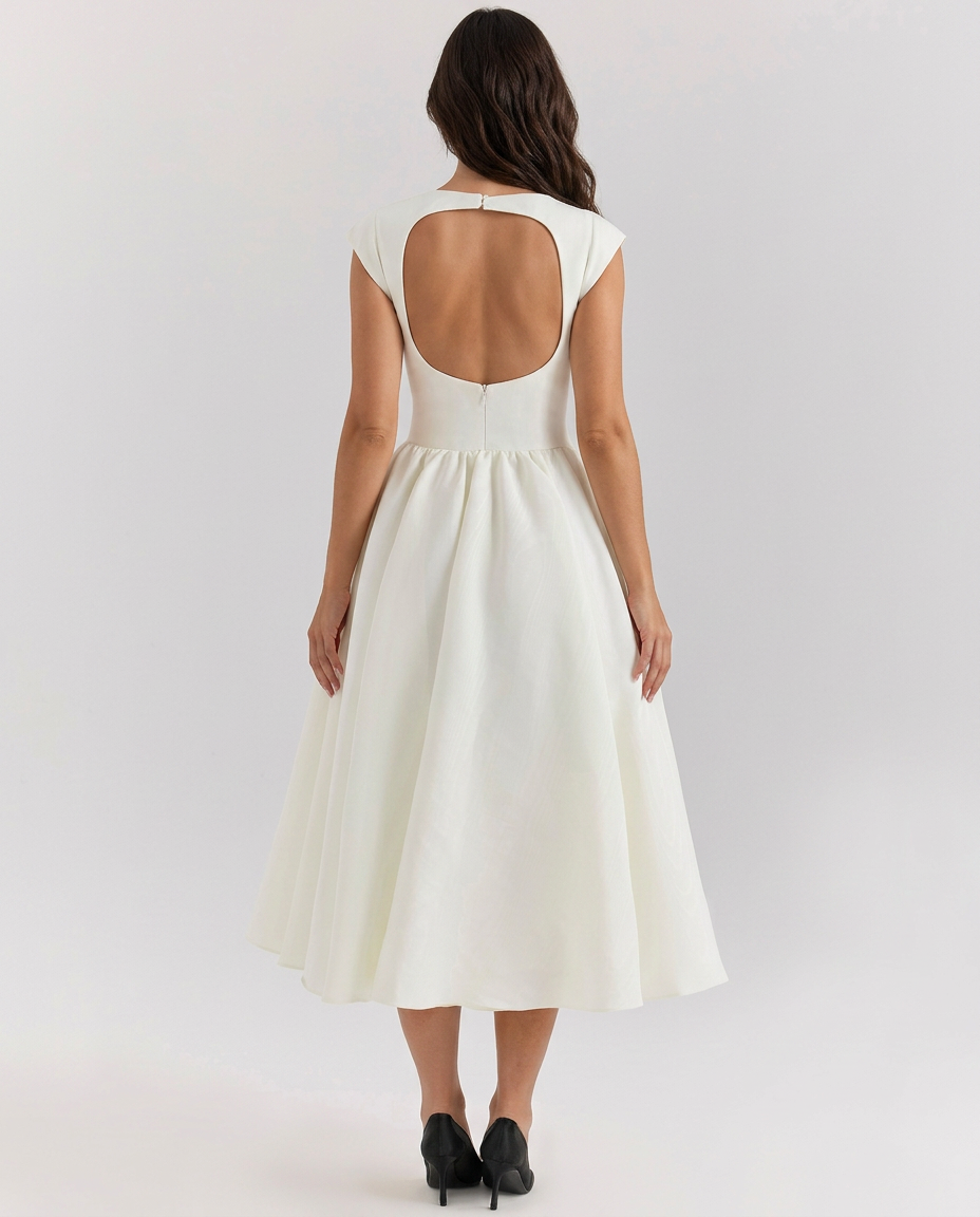 Mariela | Women's Boat Neck Sleeveless Wedding Guest Dress