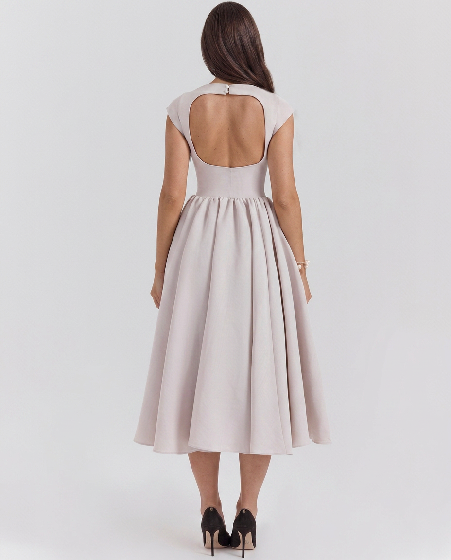 Mariela | Women's Boat Neck Sleeveless Wedding Guest Dress