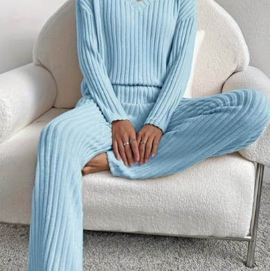 Marley | Women's Ribbed High Waisted Two Piece Matching Set
