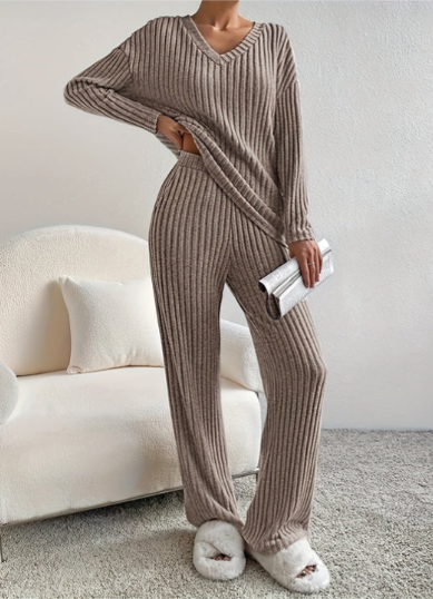 Marley | Women's Ribbed High Waisted Two Piece Matching Set