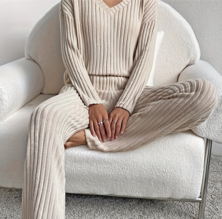 Marley | Women's Ribbed High Waisted Two Piece Matching Set