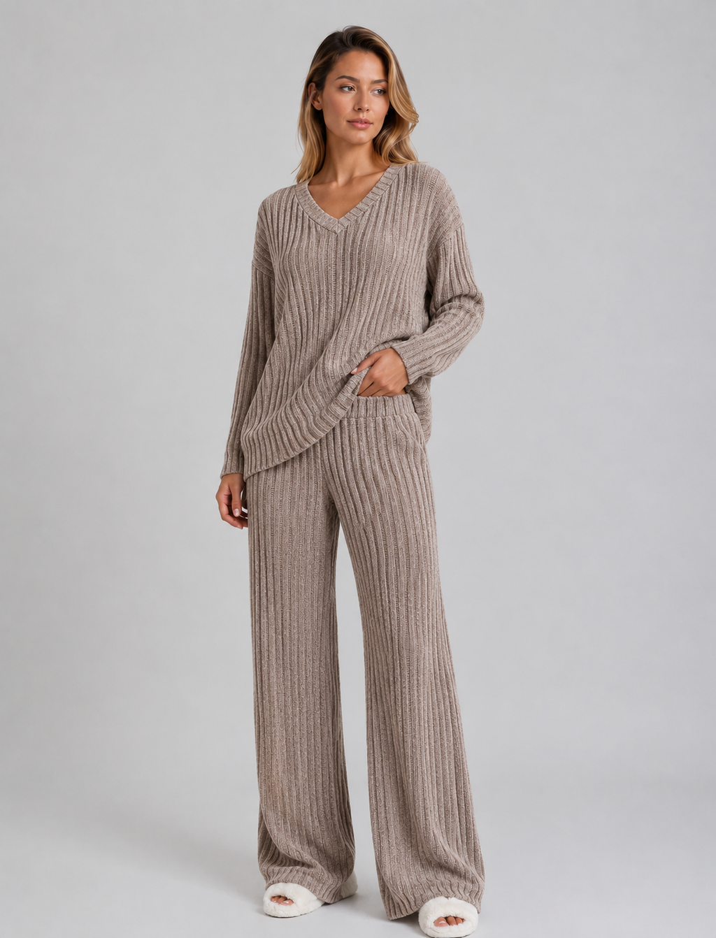 Marley | Women's Ribbed High Waisted Two Piece Matching Set