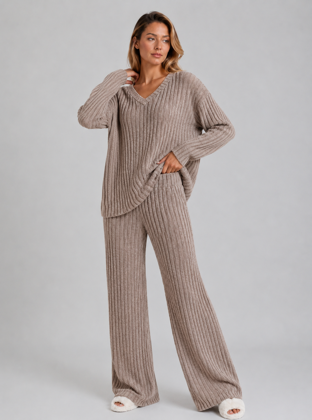 Marley | Women's Ribbed High Waisted Two Piece Matching Set