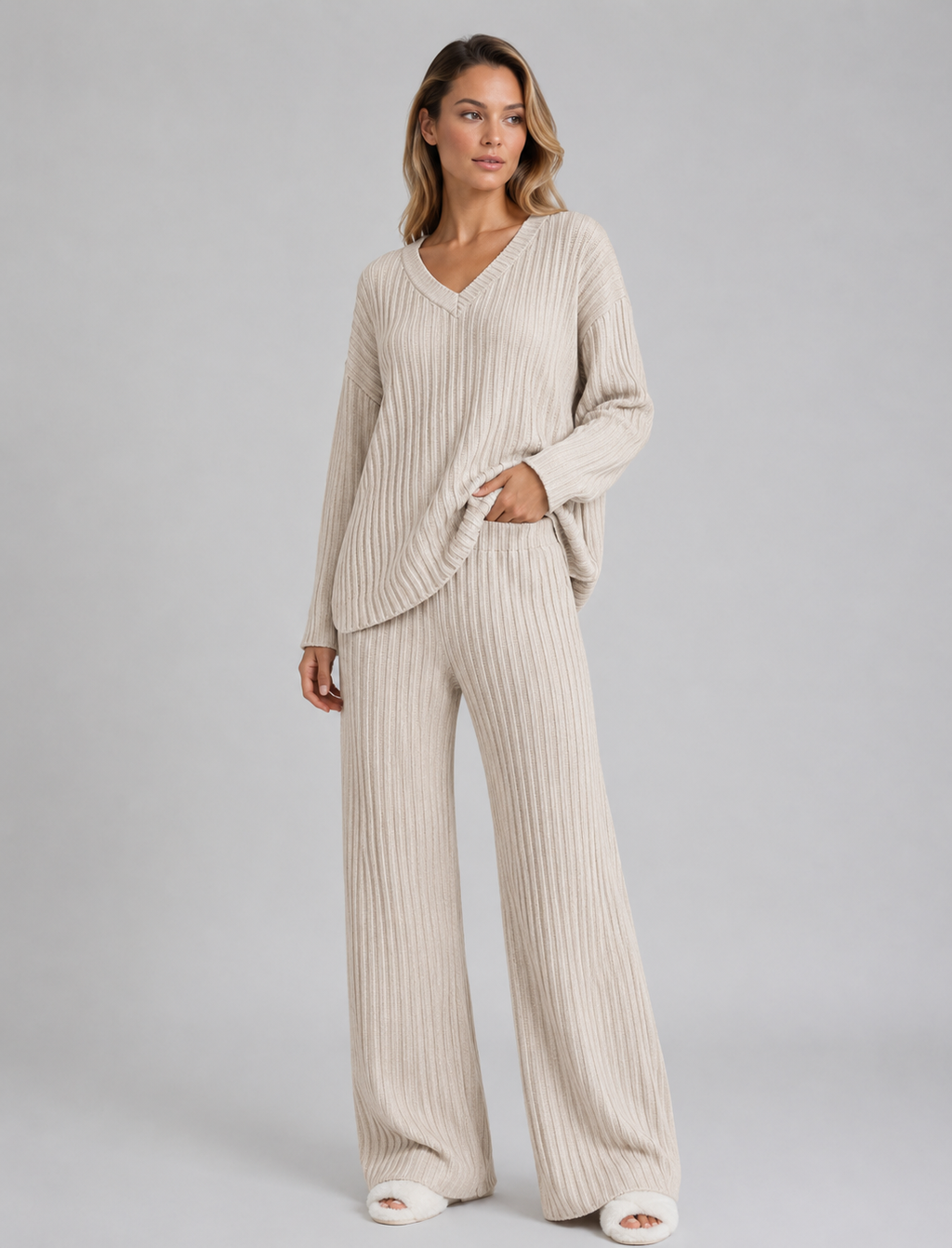 Marley | Women's Ribbed High Waisted Two Piece Matching Set