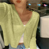 Maryann | Women's Cropped Rib Knit Button Front Cardigan