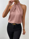 Maryanne | Women's Sleeveless Halter Neck Pleated Top