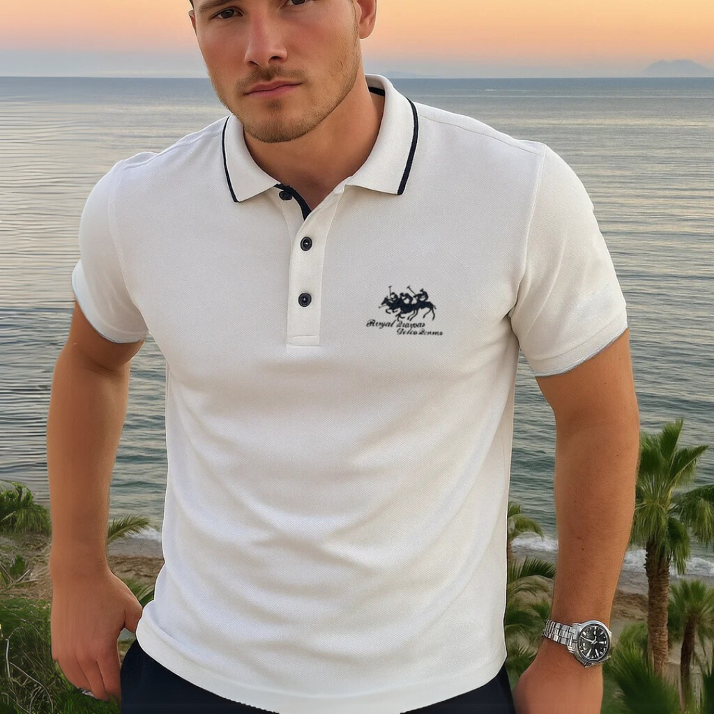 Matthew | Men's Collared Short Sleeve Button Front Polo Shirt