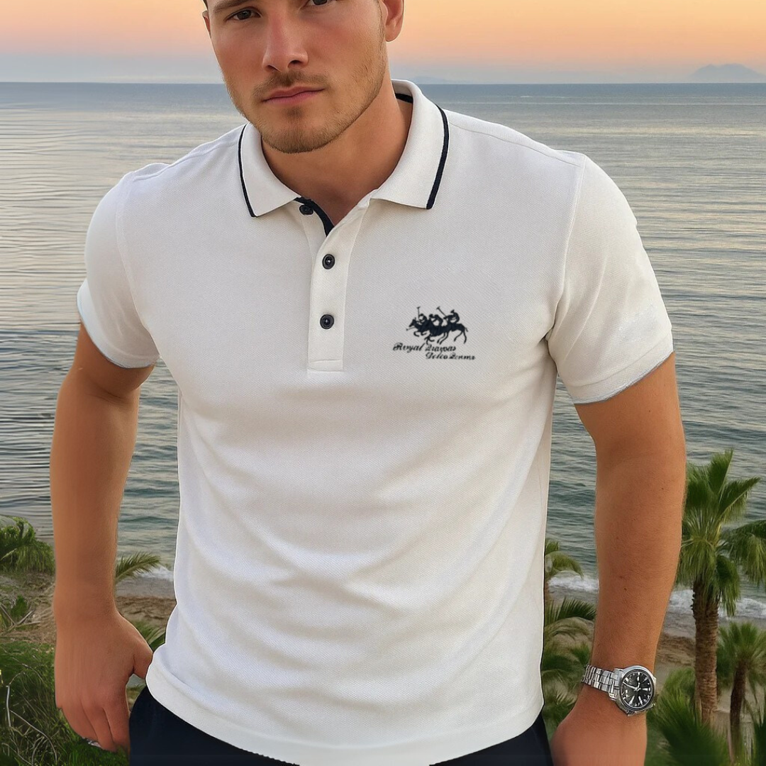 Matthew | Men's Collared Short Sleeve Button Front Polo Shirt