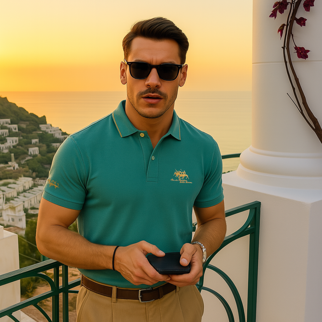 Matthew | Men's Collared Short Sleeve Button Front Polo Shirt