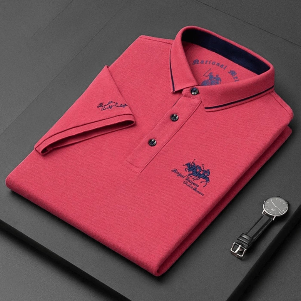 Matthew | Men's Collared Short Sleeve Button Front Polo Shirt