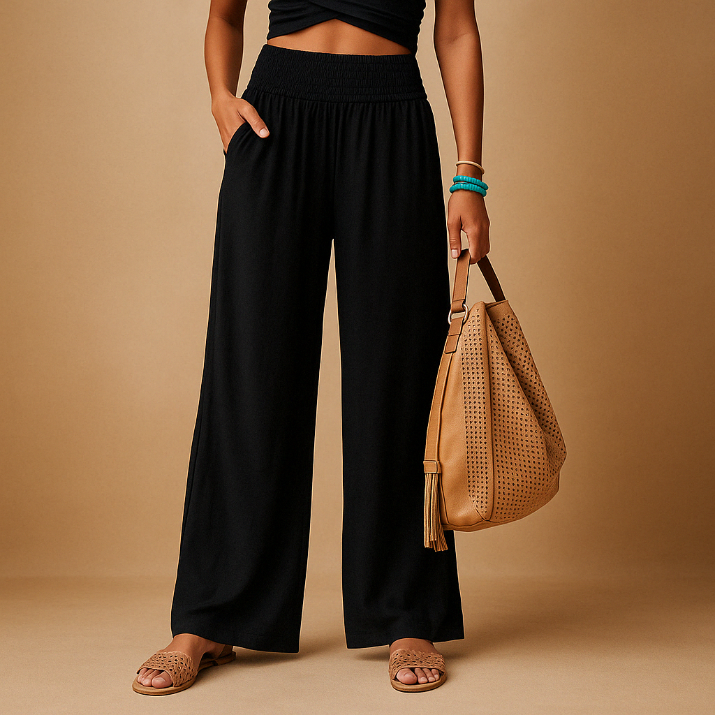 Maxine | Women's Wide Leg High Waisted Summer Trousers