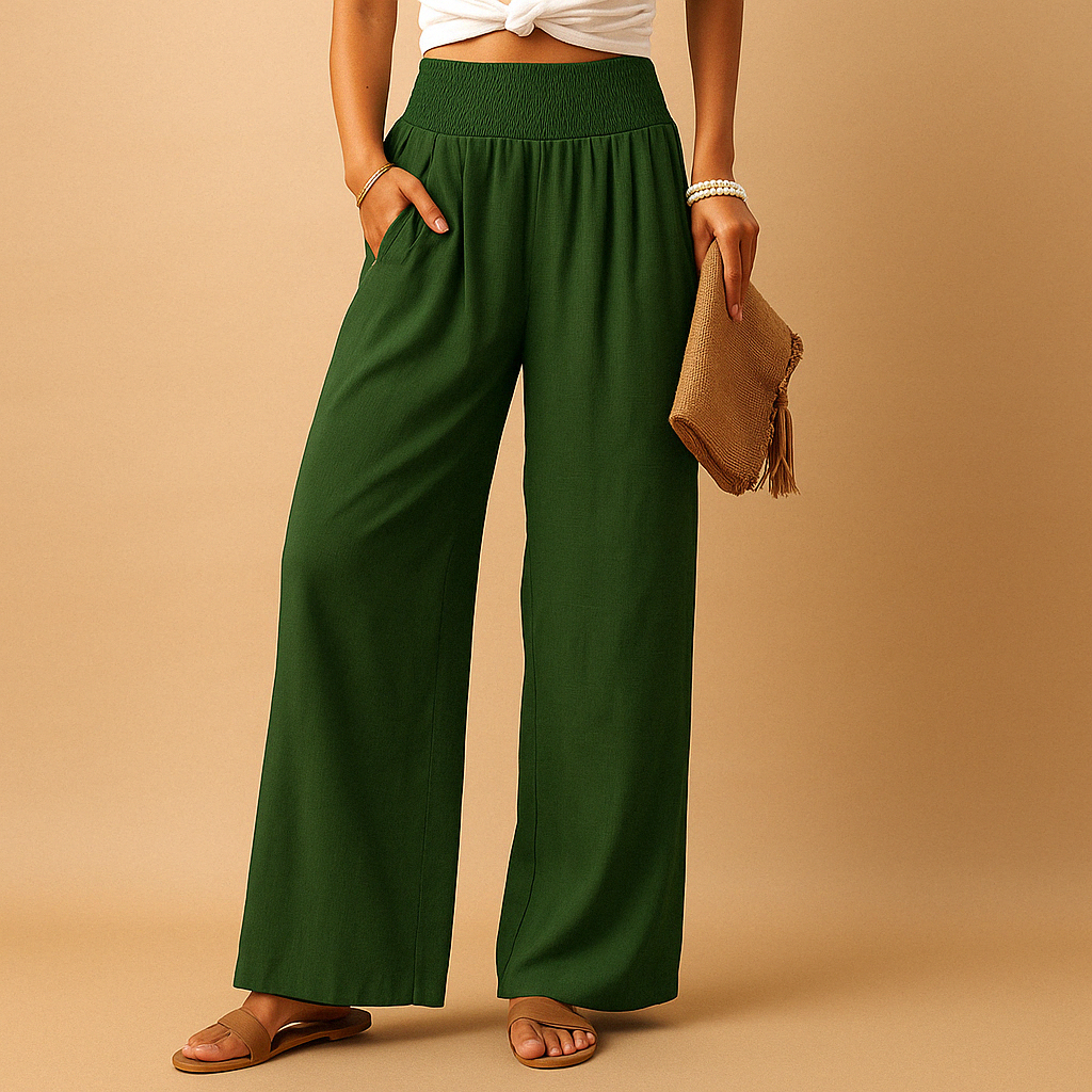 Maxine | Women's Wide Leg High Waisted Summer Trousers