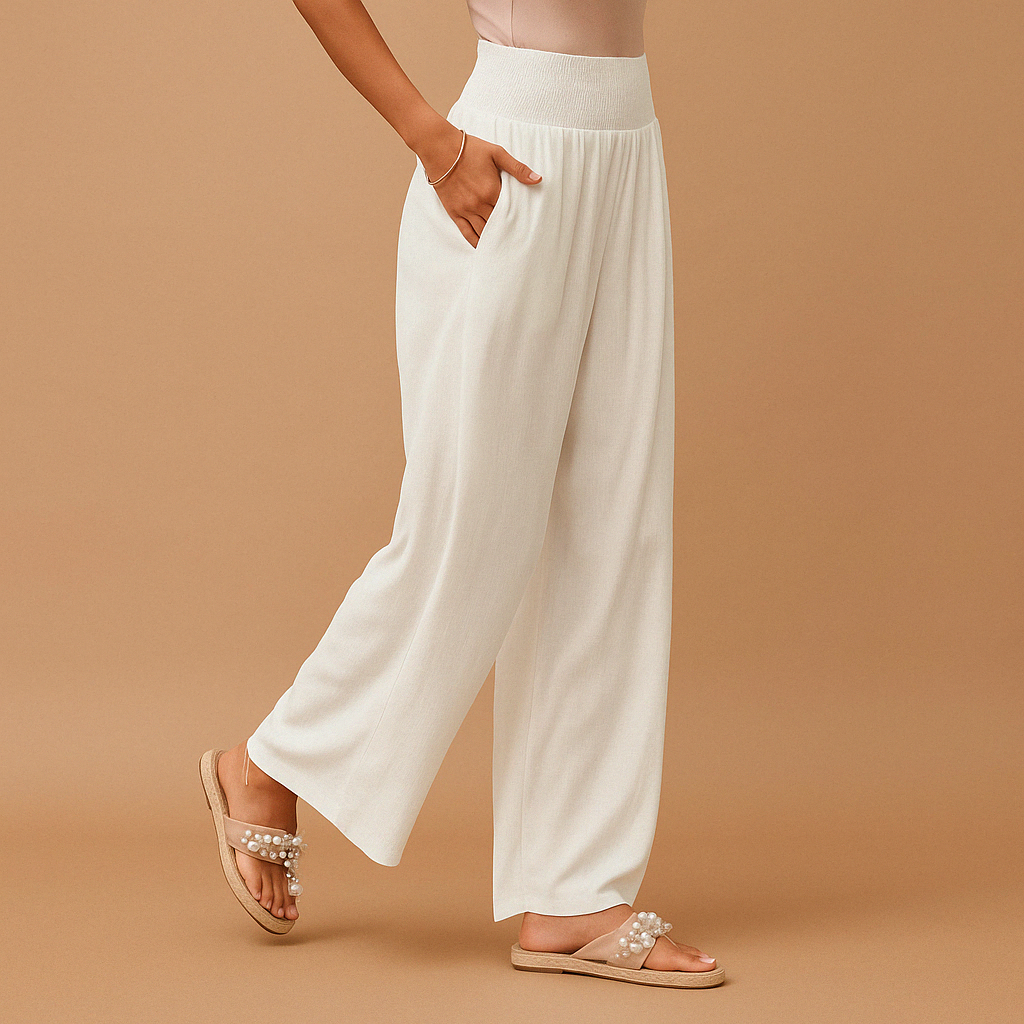 Maxine | Women's Wide Leg High Waisted Summer Trousers