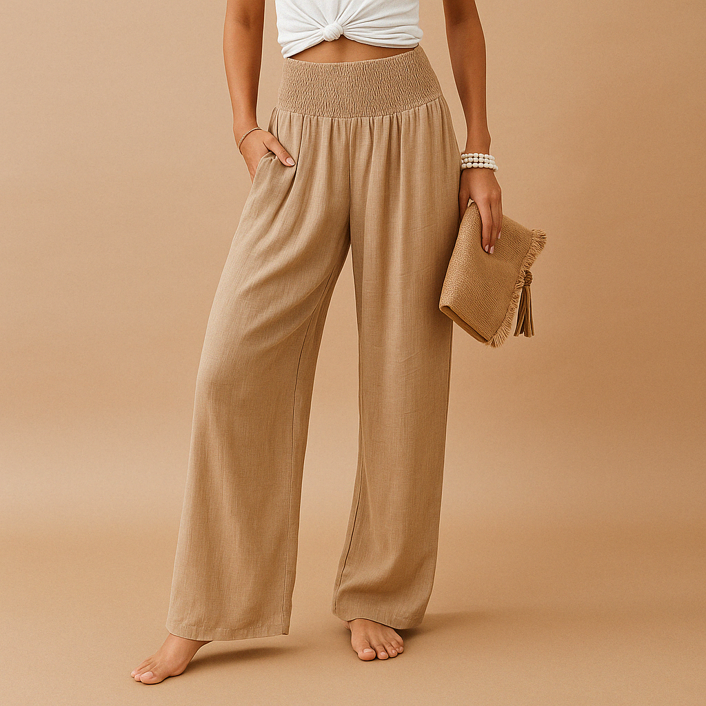 Maxine | Women's Wide Leg High Waisted Summer Trousers