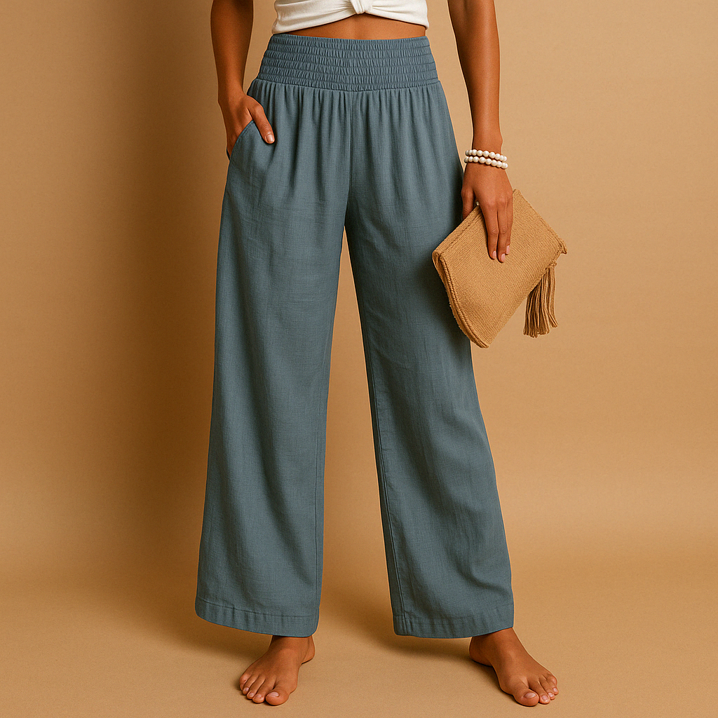 Maxine | Women's Wide Leg High Waisted Summer Trousers