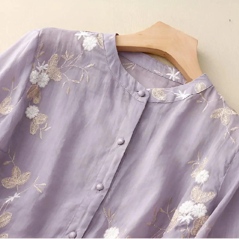 Mckenna | Women's Floral Layered Button Front Top