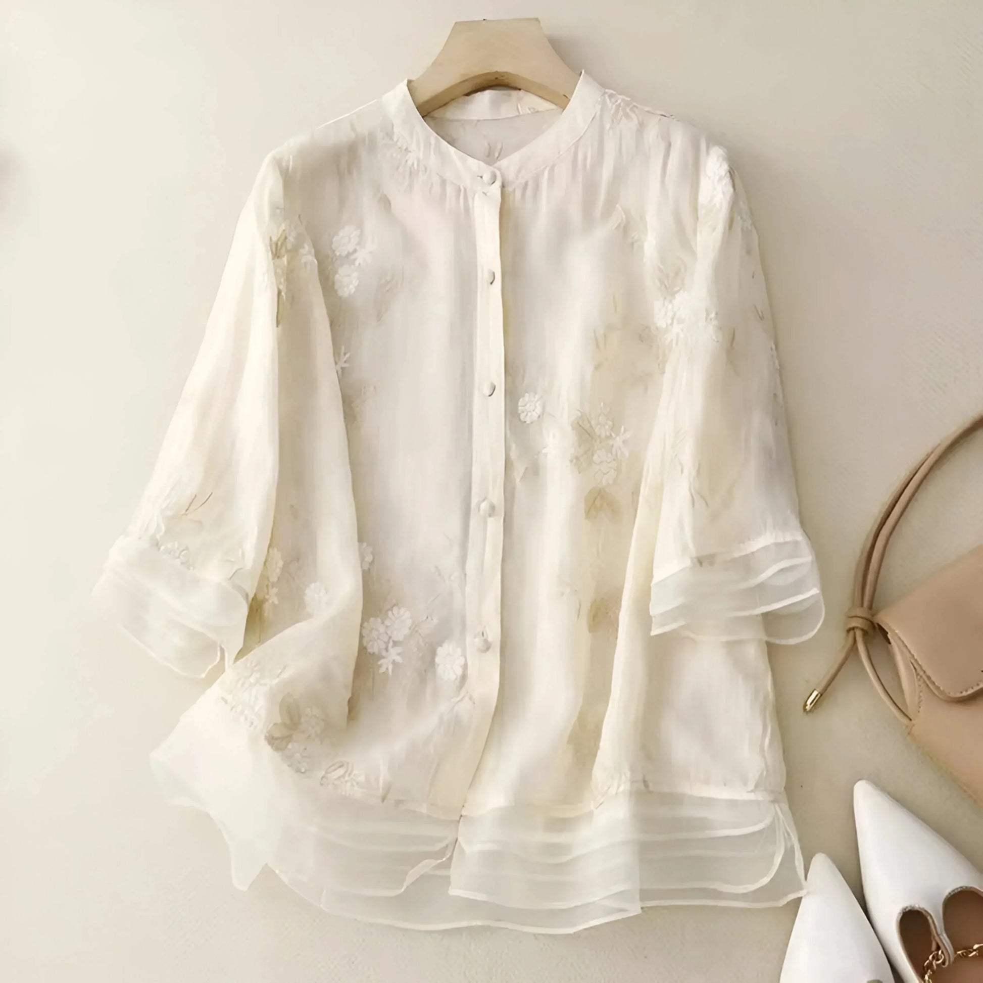 Mckenna | Women's Floral Layered Button Front Top