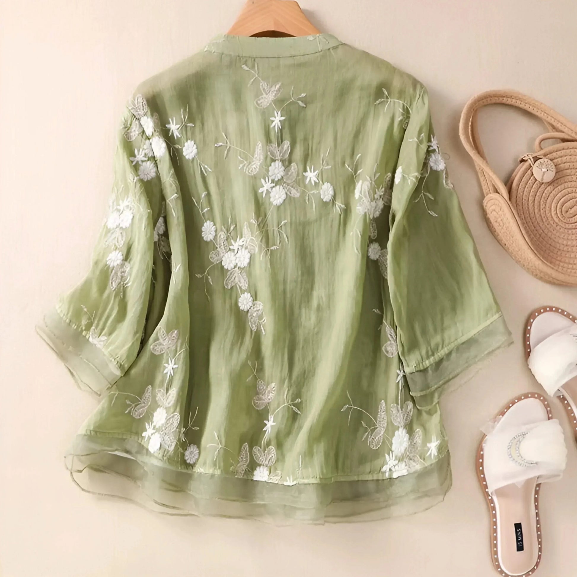 Mckenna | Women's Floral Layered Button Front Top