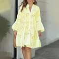 Melissa | Women's V Neck Button Front Flowy Mini Dress