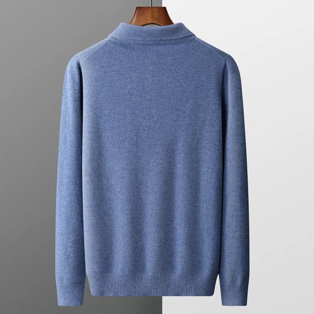 Men's Button Collar Knit Polo Sweater
