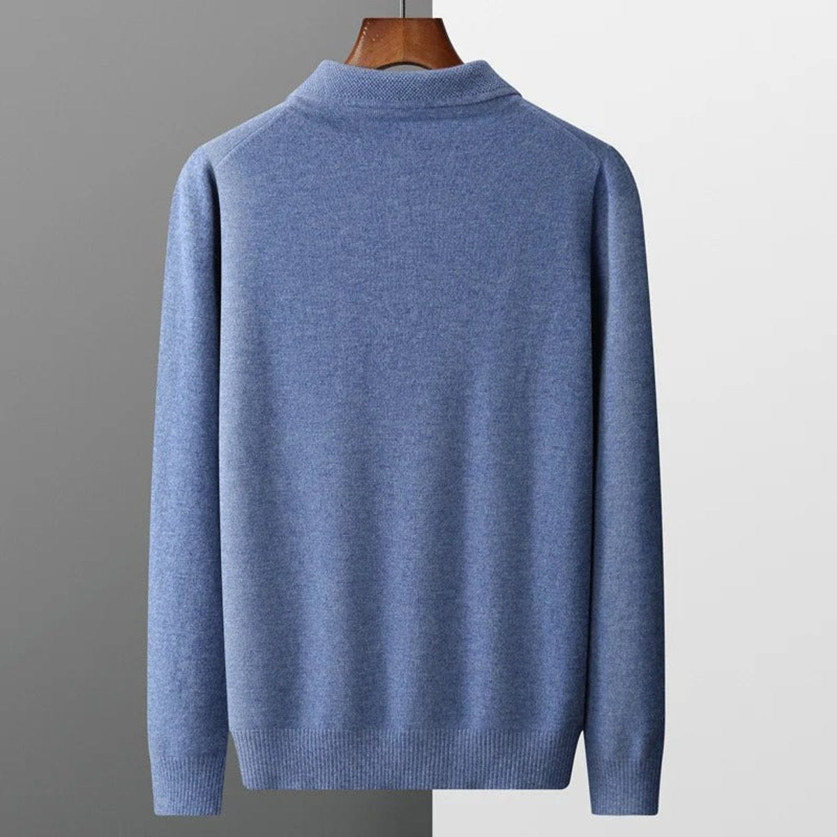 Men's Button Collar Knit Polo Sweater