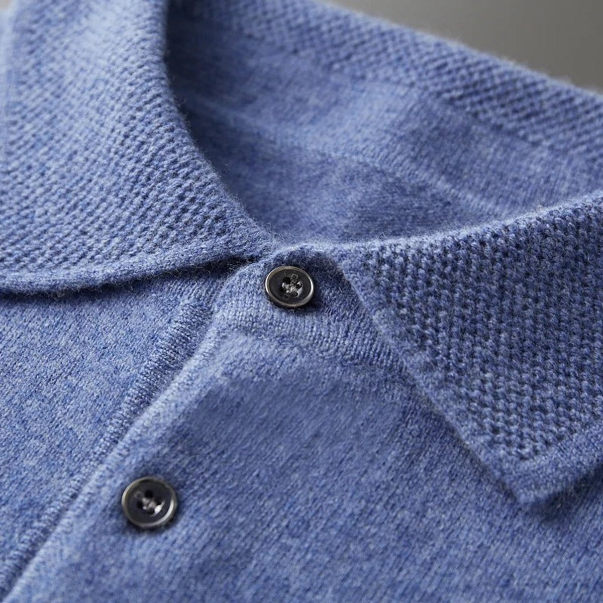 Men's Button Collar Knit Polo Sweater