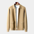 Men's Knit Shirt Collar Cardigan with Pockets