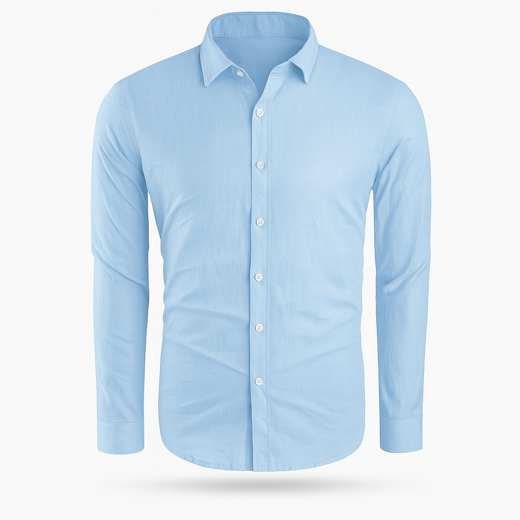 Men's Long-Sleeve Button-Up Casual Shirt