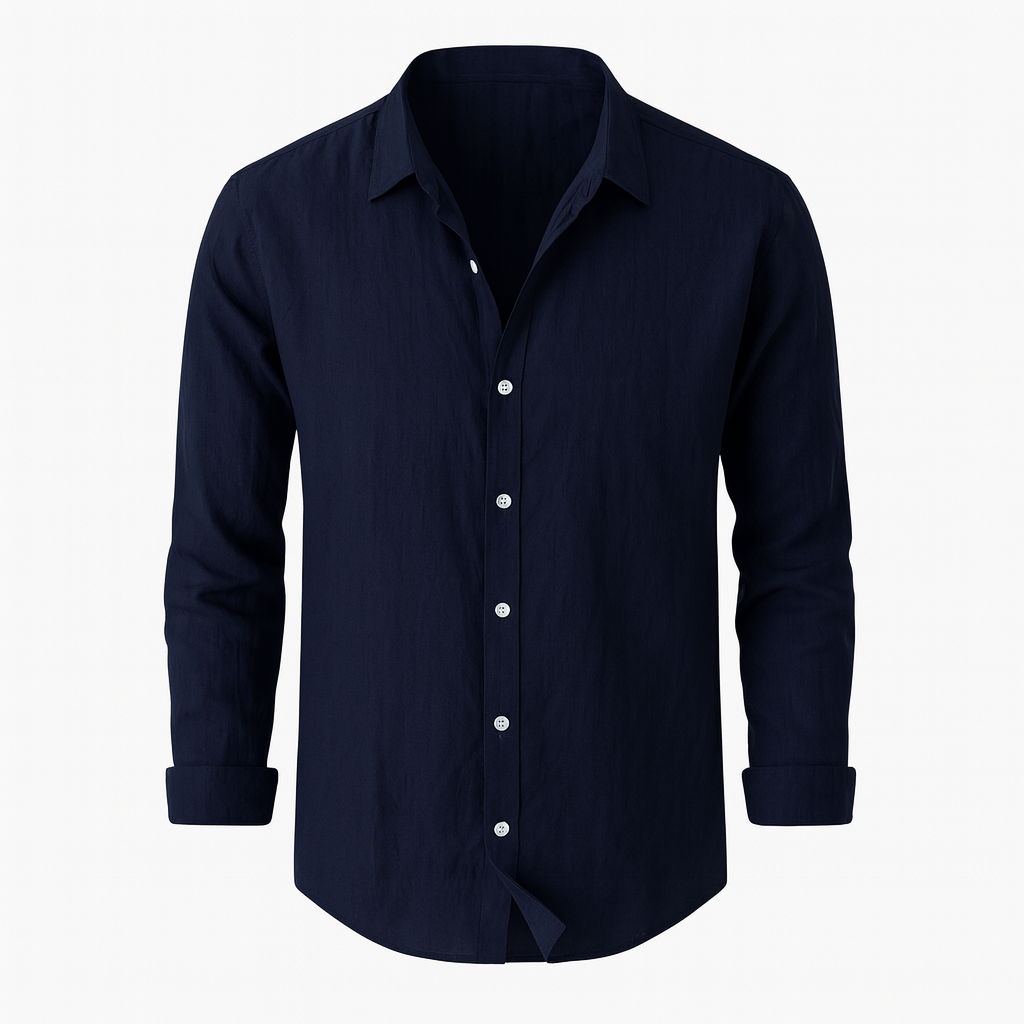 Men's Long-Sleeve Button-Up Casual Shirt
