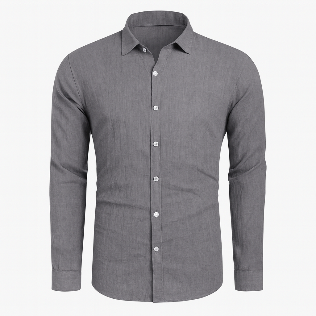 Men's Long-Sleeve Button-Up Casual Shirt
