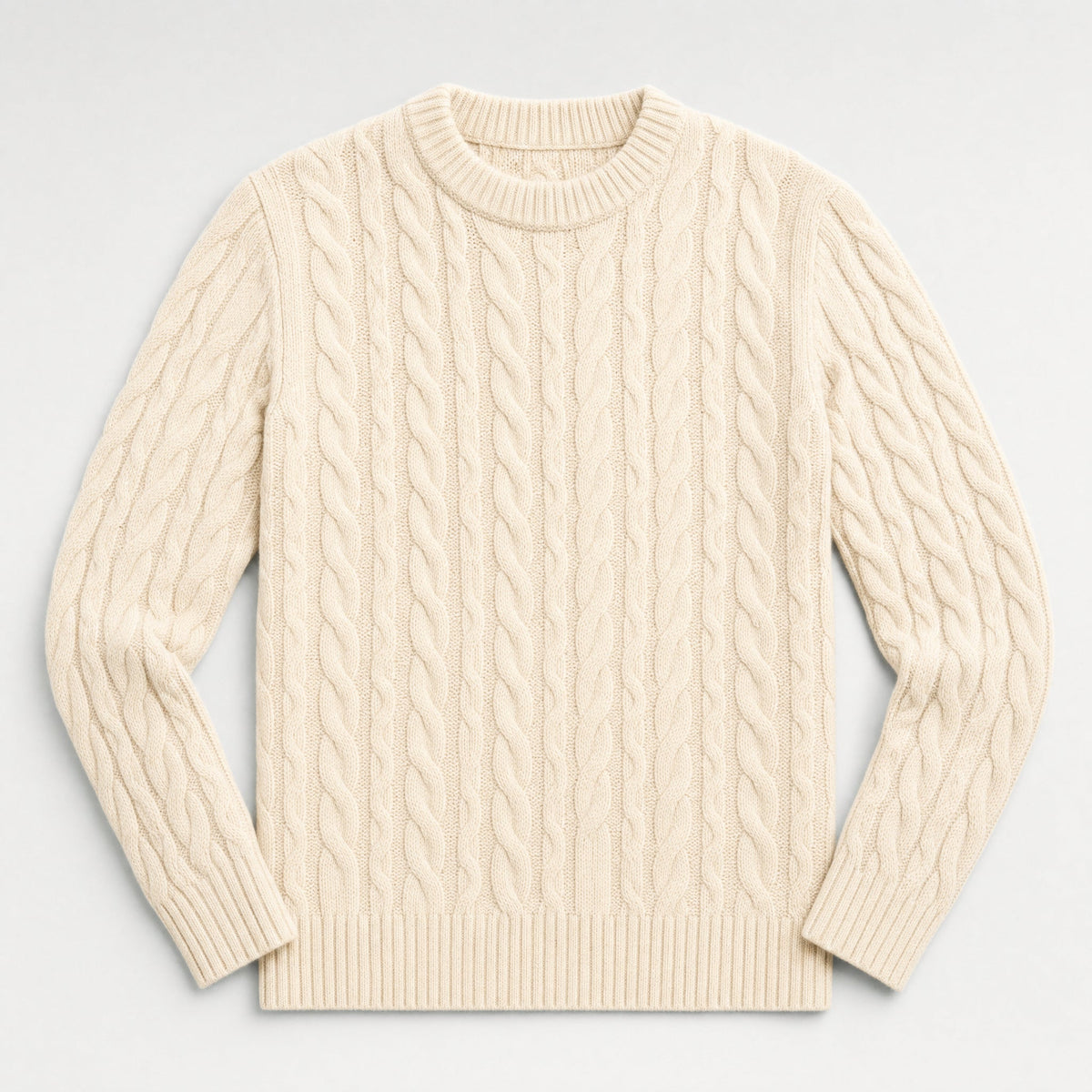 Men's Chunky Cable Knit Crewneck Sweater