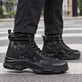Men's Camo Lace-Up Combat Boots with Lug Sole