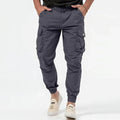 Men's Tapered Cargo Joggers with Button Flap Pockets