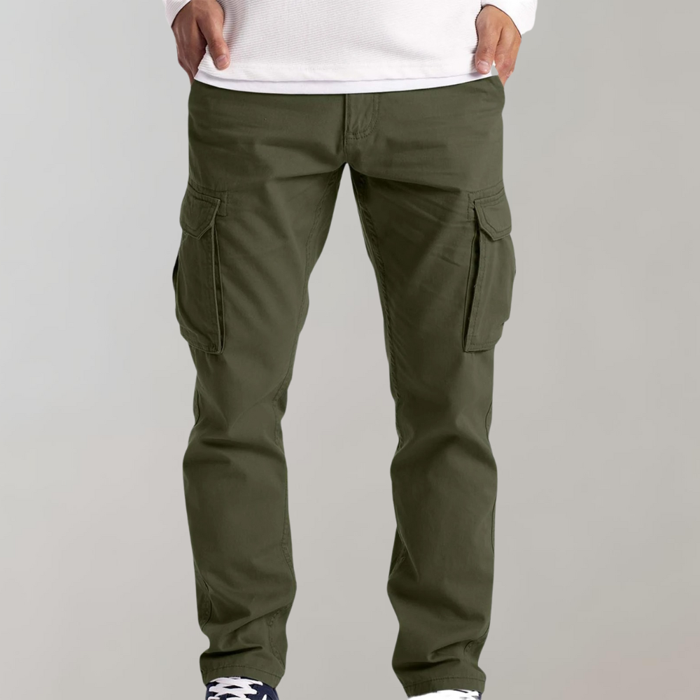 Men's Straight Leg Cargo Pants with Side Pockets